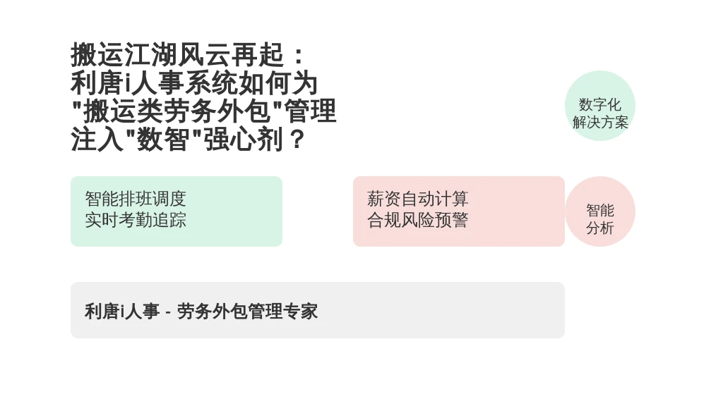 搬运江湖风云再起：利唐i人事系统如何为“搬运类劳务外包”管理注入“数智”强心剂？