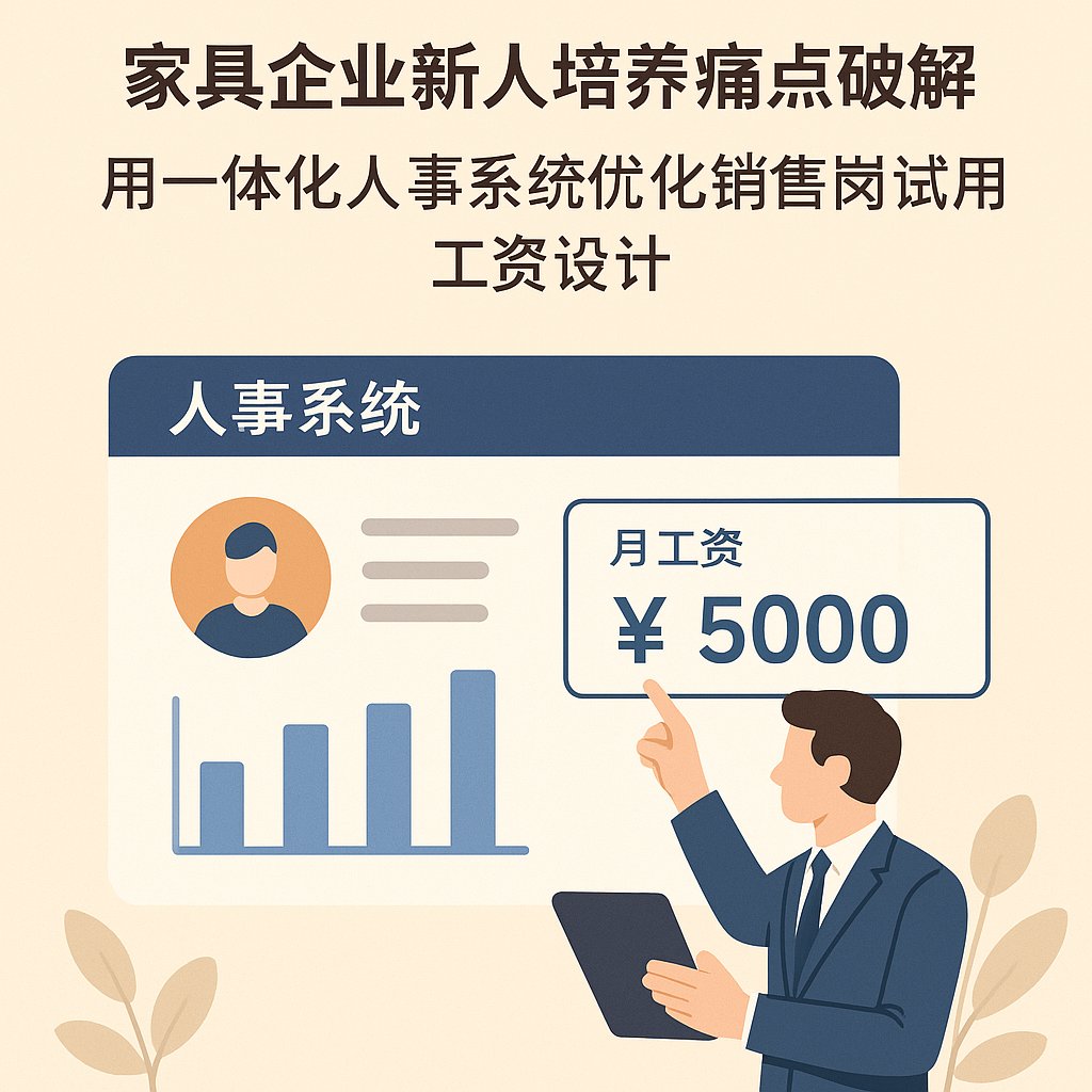 家具企业新人培养痛点破解：用一体化人事系统优化销售岗试用期工资设计