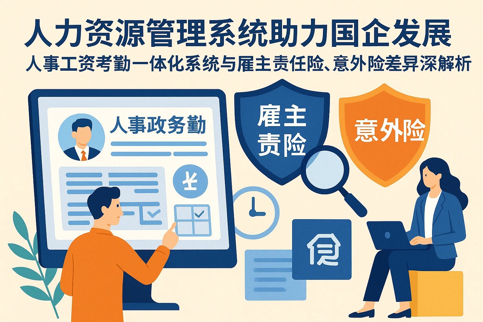 人力资源管理系统助力国企发展:人事工资考勤一体化系统与雇主责任险、意外险差异深度解析