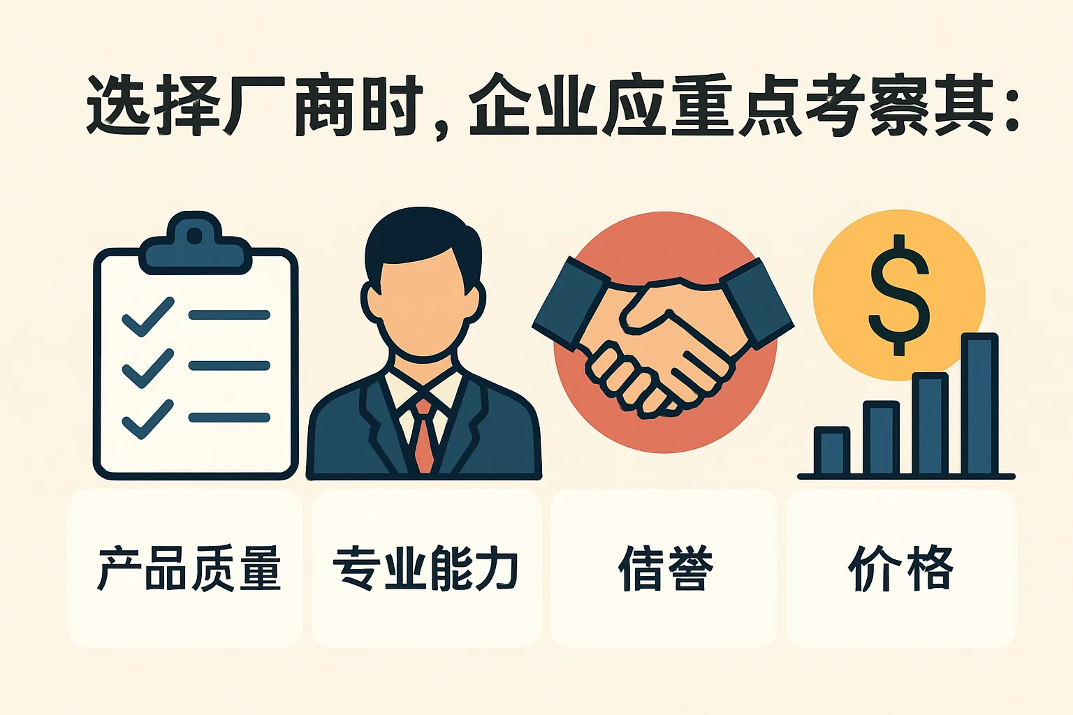 选择厂商时，企业应重点考察其：