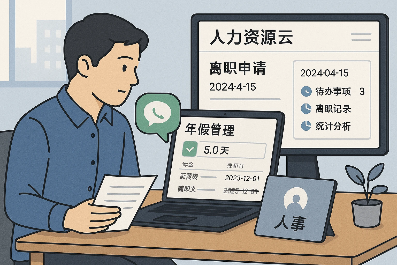 人力资源软件助力年假管理升级:微信人事系统与人力资源云系统在实际离职场景下的应用解析