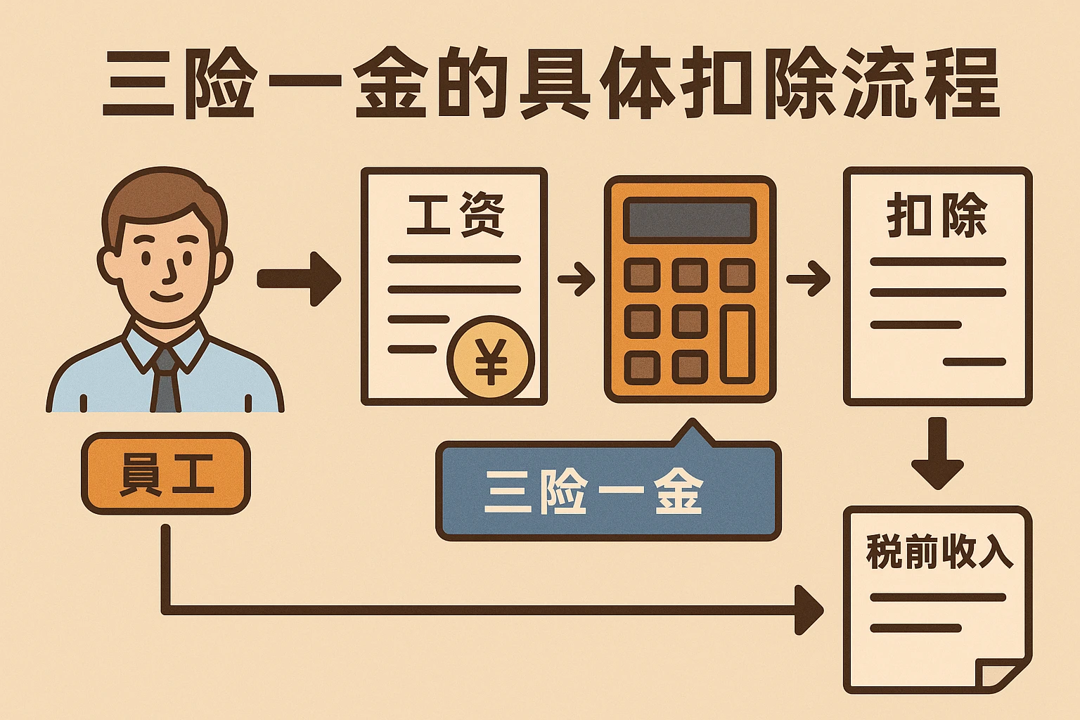 三险一金的具体扣除流程