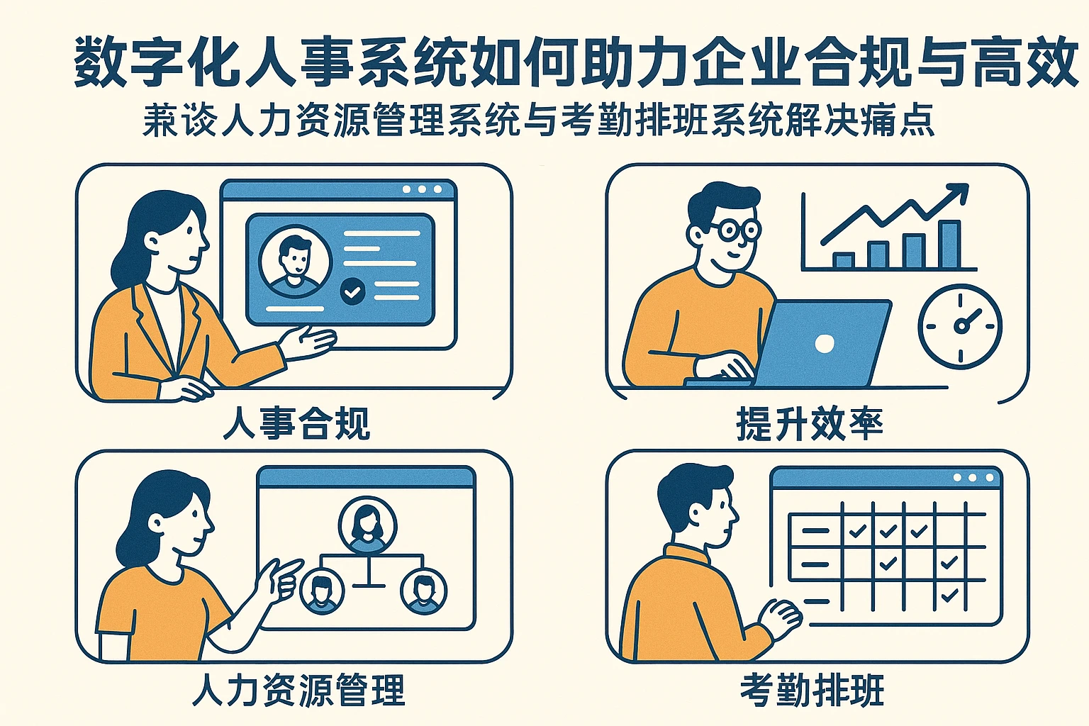数字化人事系统如何助力企业合规与高效——兼谈人力资源管理系统与考勤排班系统解决痛点