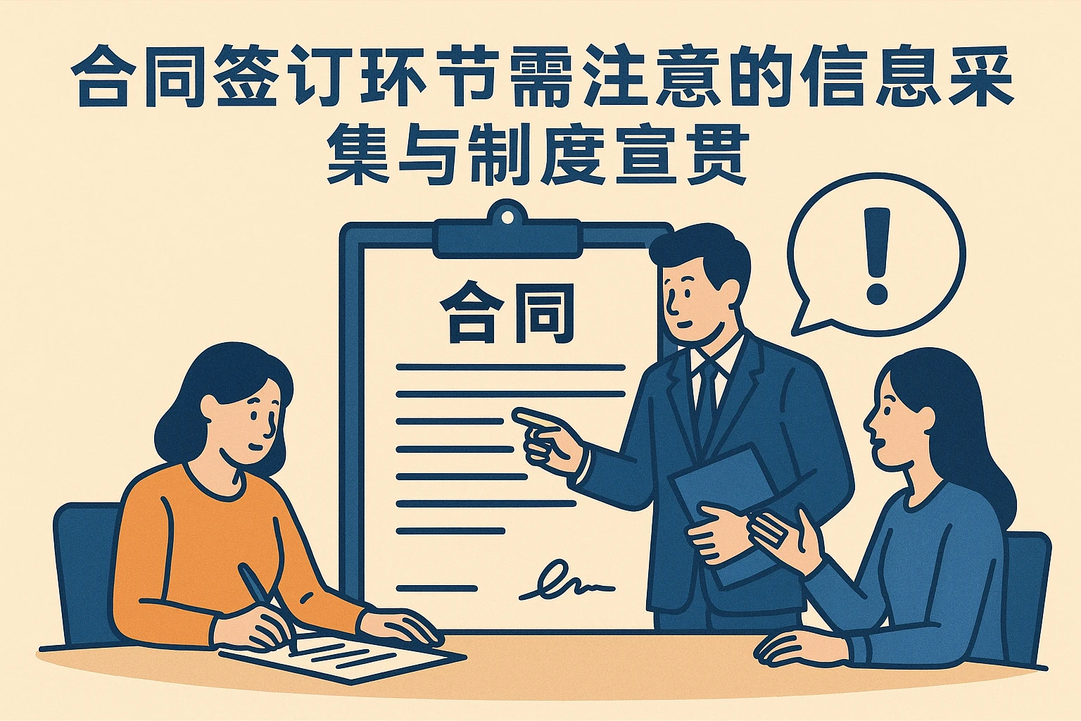 合同签订环节需注意的信息采集与制度宣贯