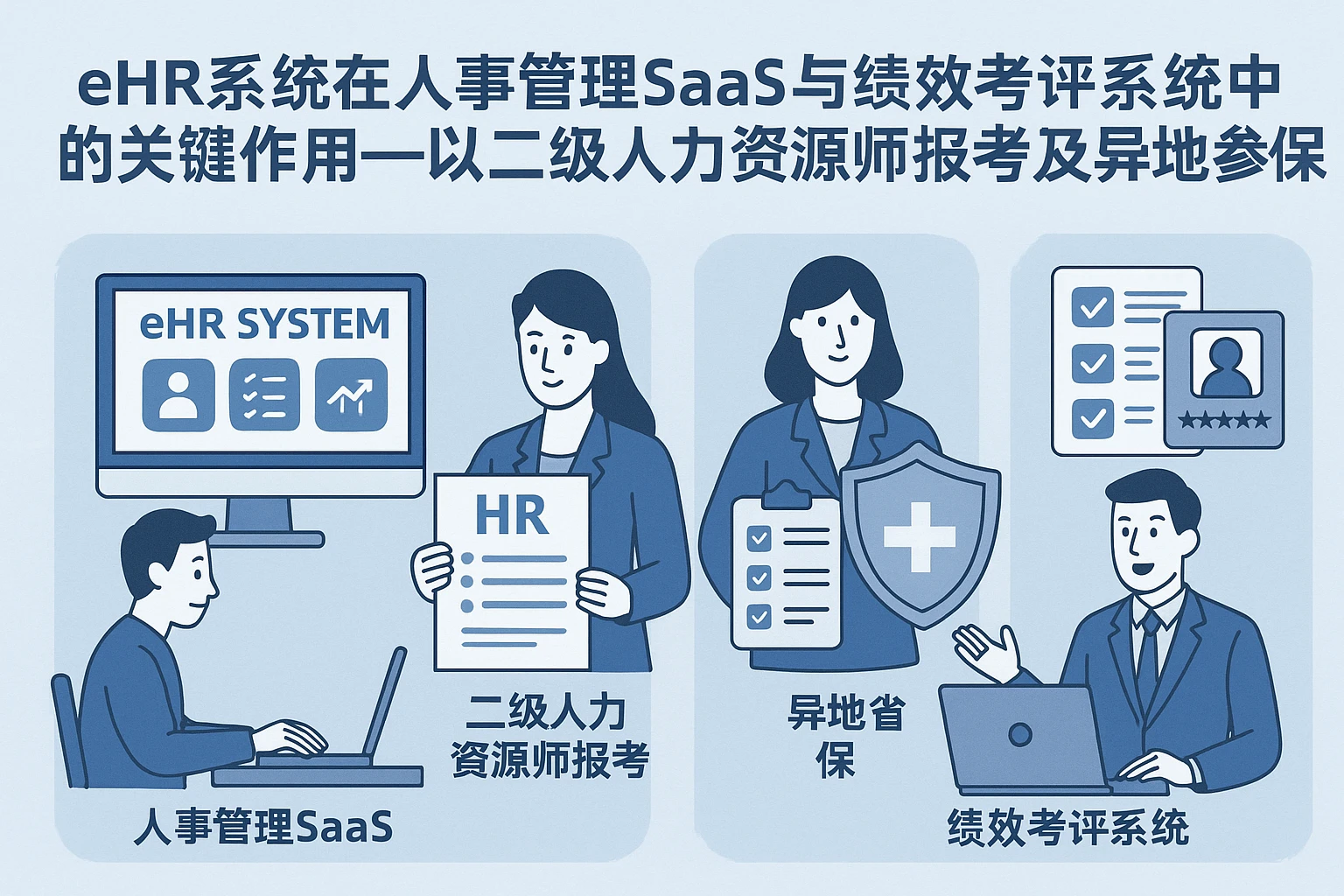 eHR系统在人事管理SaaS与绩效考评系统中的关键作用——以二级人力资源师报考及异地参保为例
