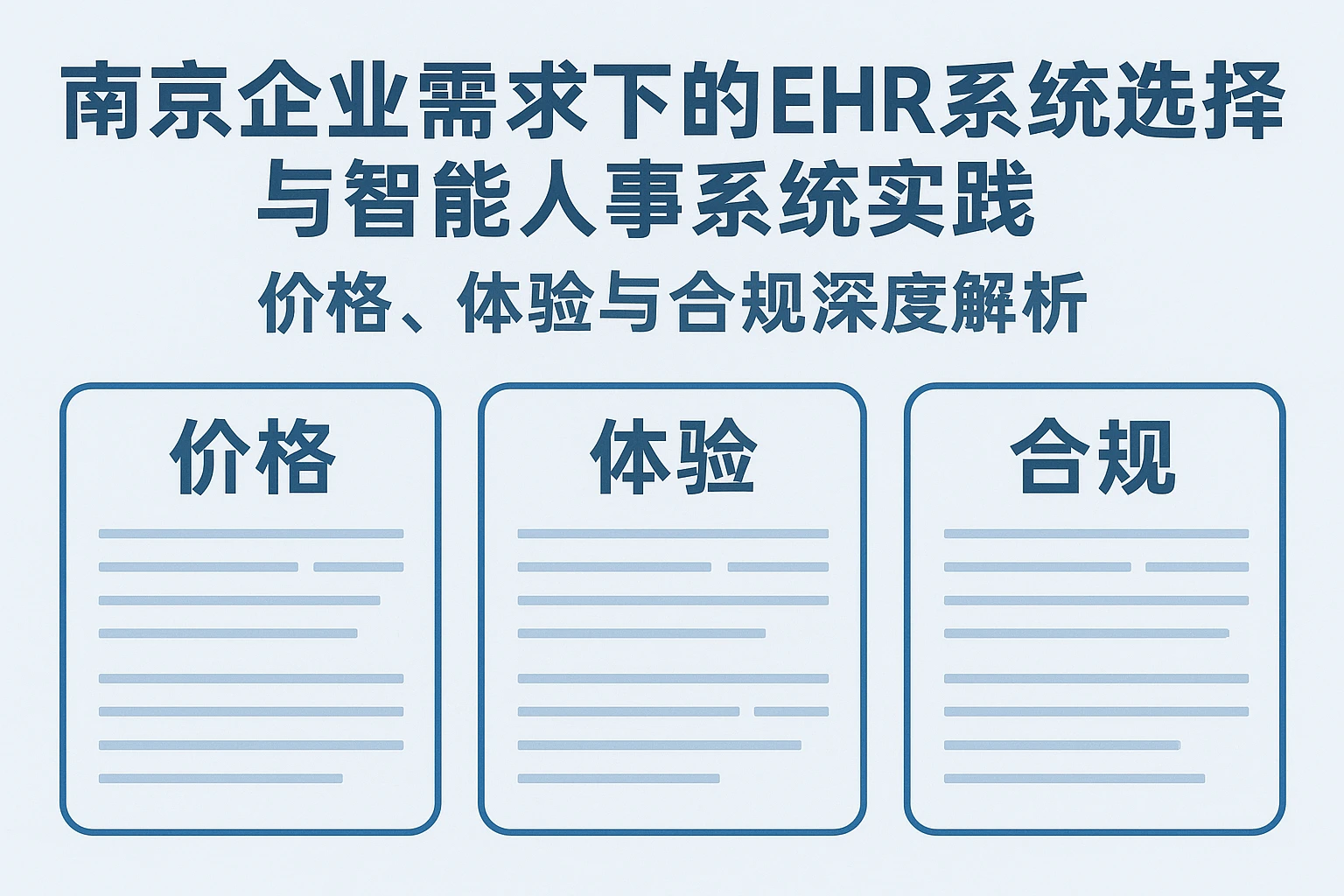 南京企业需求下的EHR系统选择与智能人事系统实践——价格、体验与合规深度解析