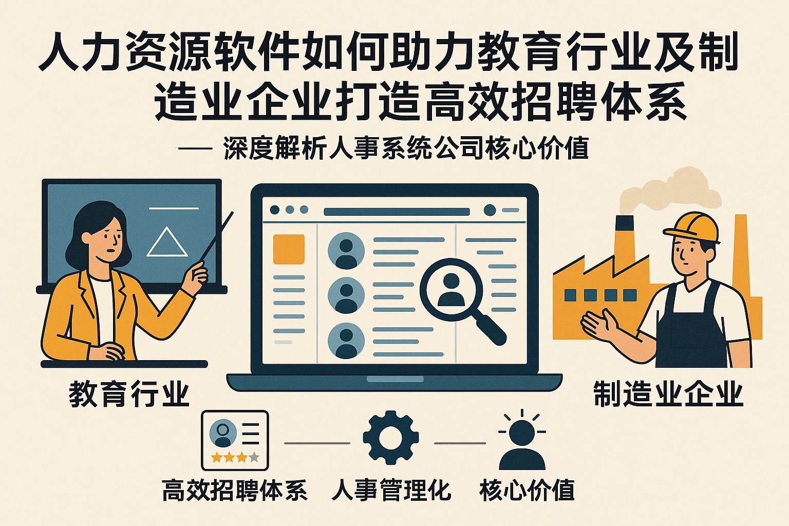 人力资源软件如何助力教育行业及制造业企业打造高效招聘体系——深度解析人事系统公司核心价值