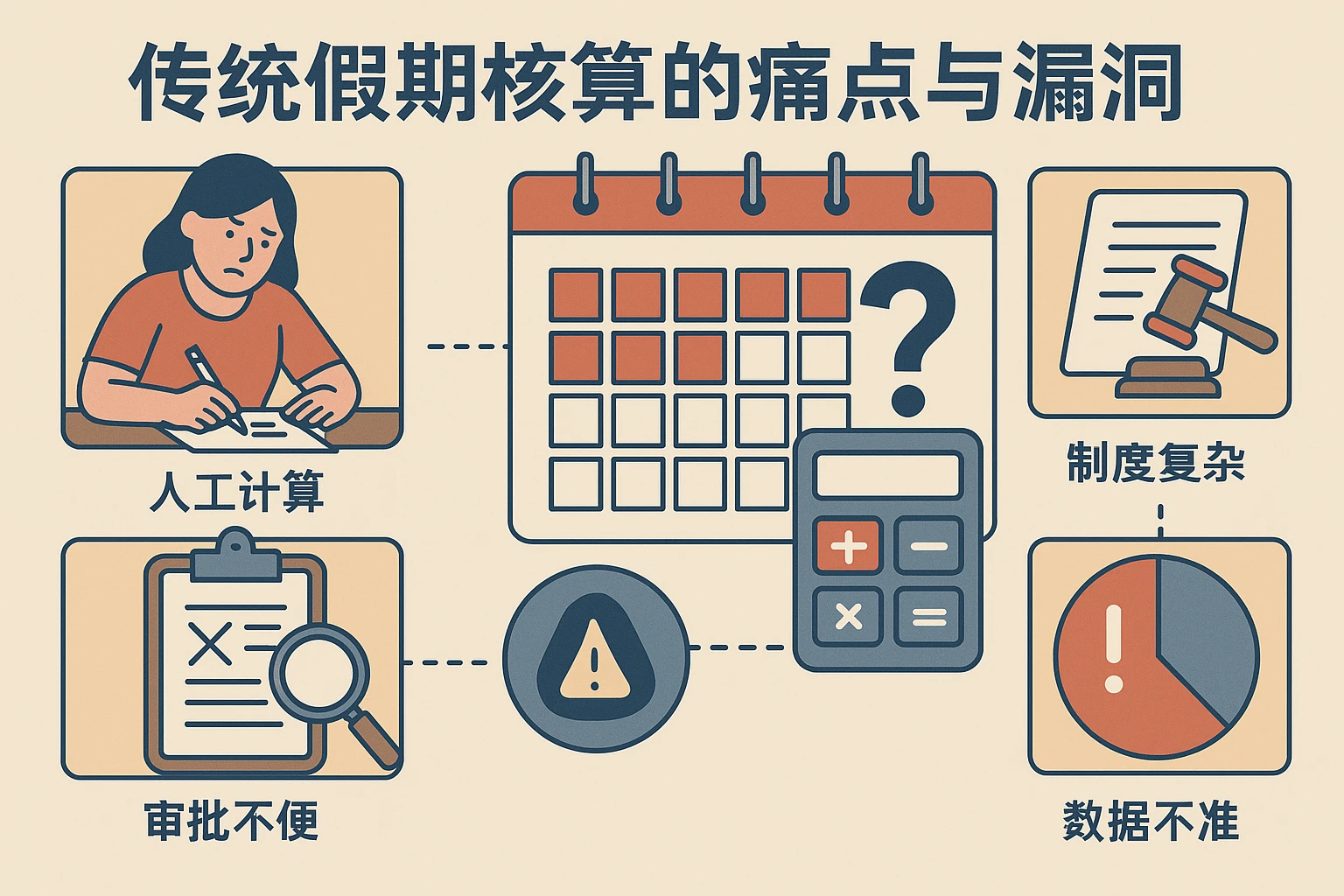 传统假期核算的痛点与漏洞