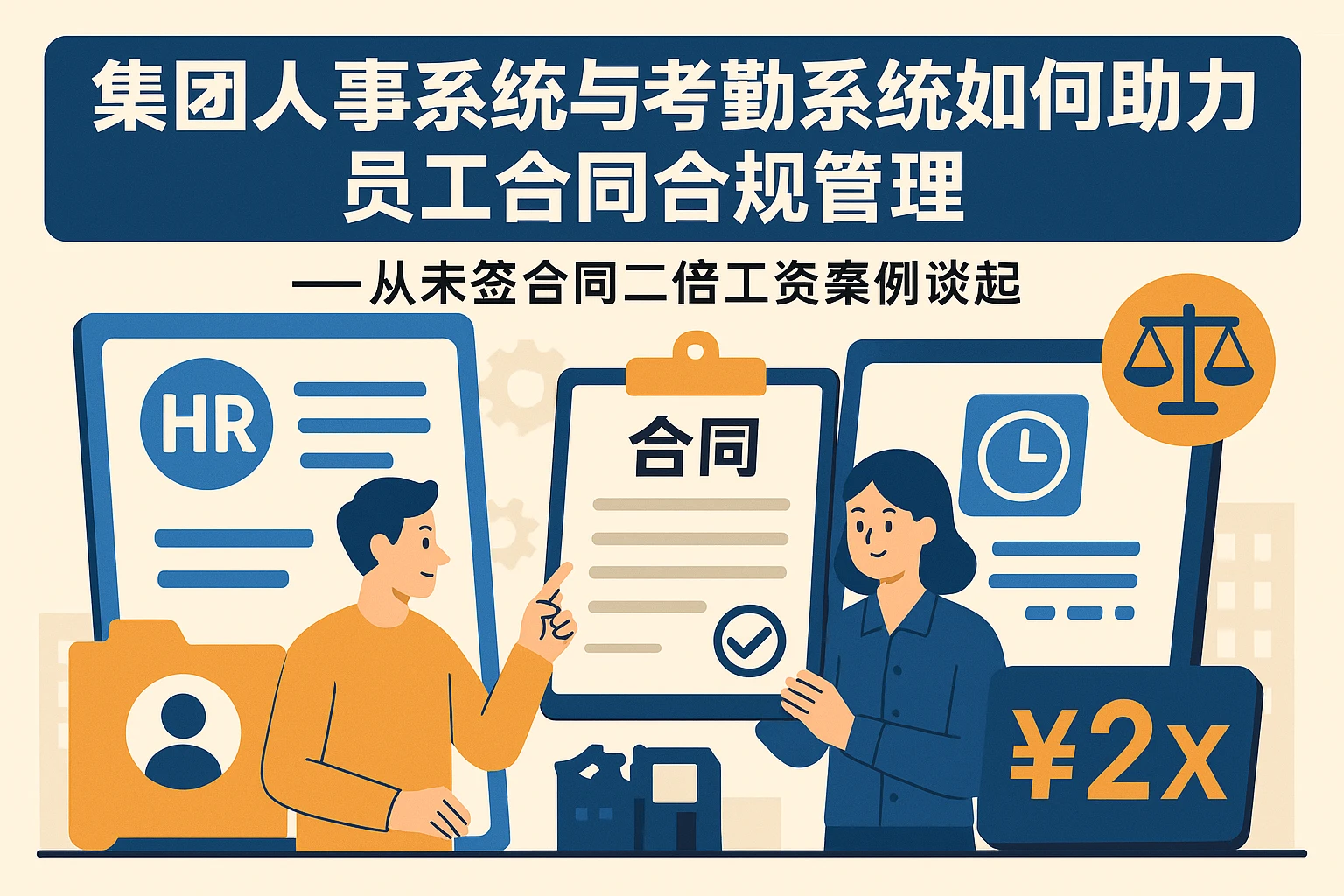 集团人事系统与考勤系统如何助力员工合同合规管理——从未签合同二倍工资案例谈起