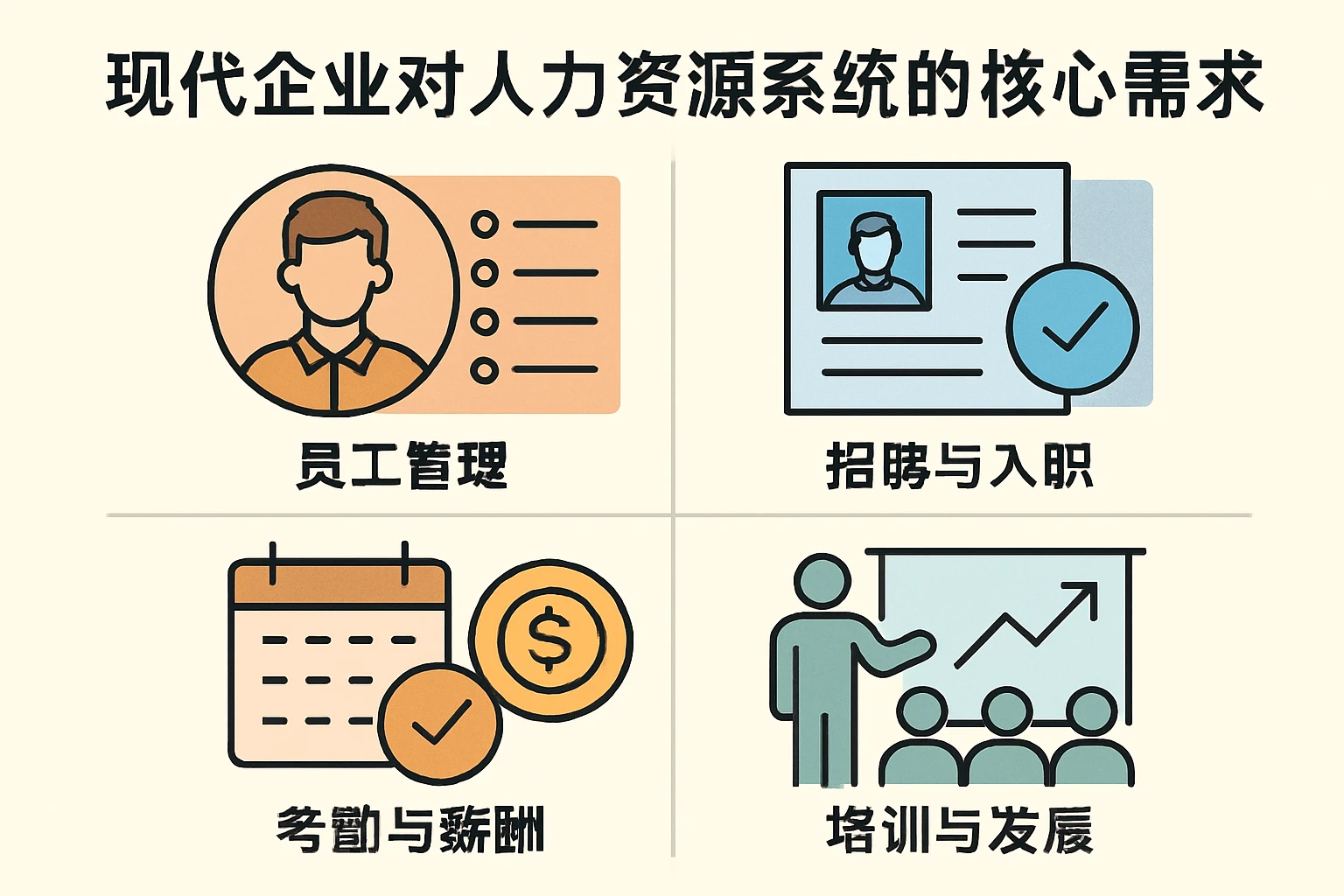1.2 现代企业对人力资源系统的核心需求