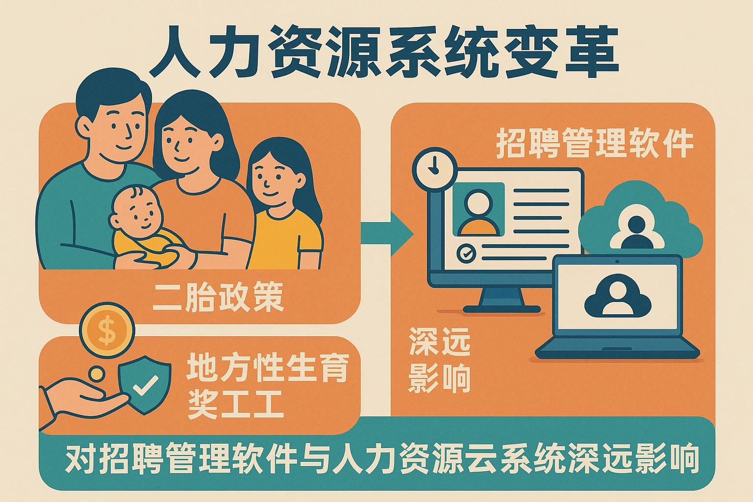 人力资源系统变革：二胎政策与地方性奖工资实施对招聘管理软件与人力资源云系统的深远影响