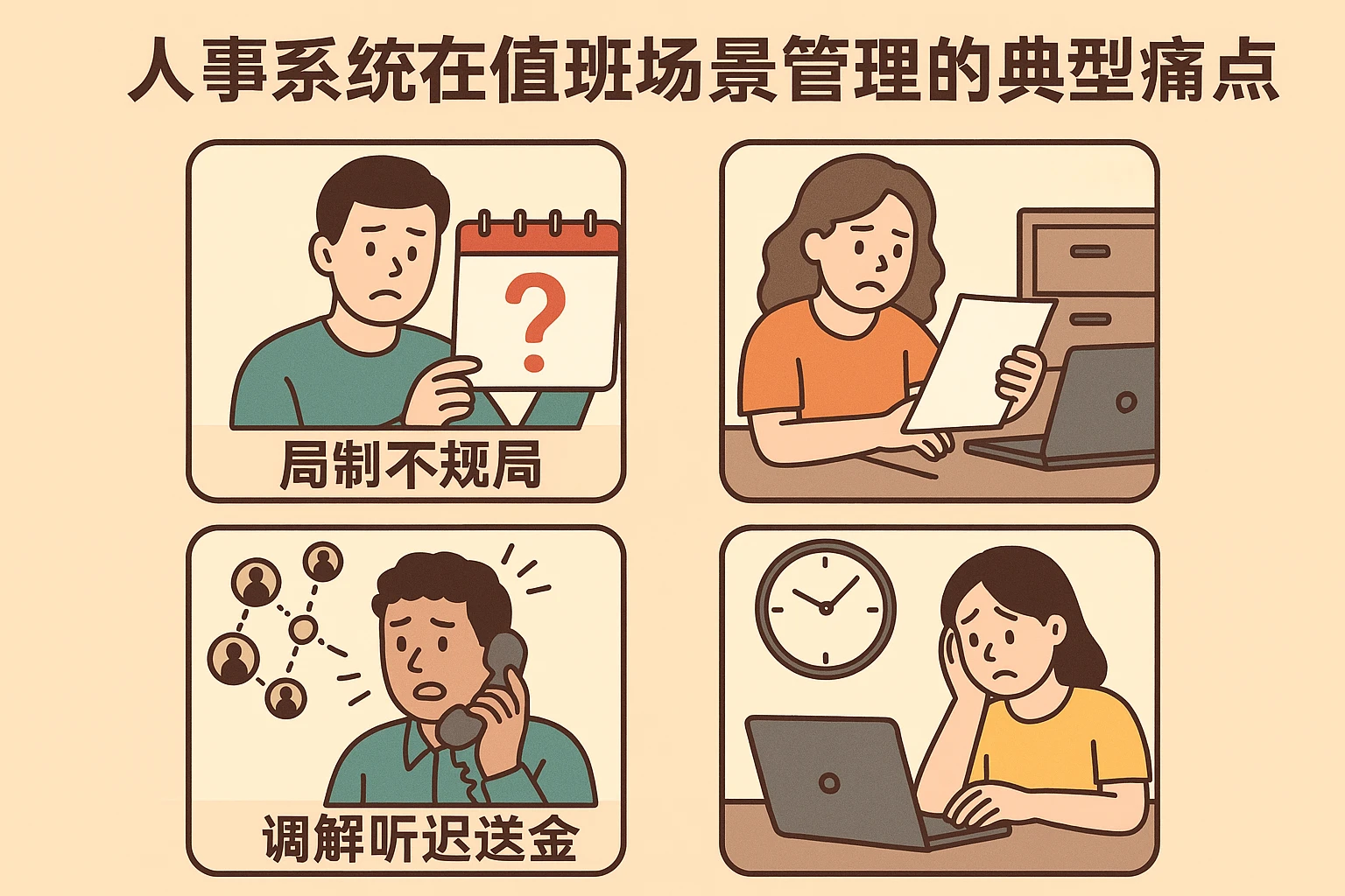 人事系统在值班场景管理的典型痛点