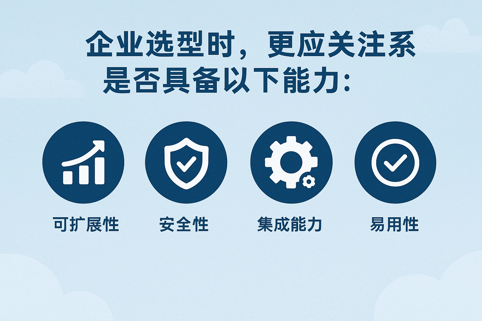 企业选型时，更应关注系统是否具备以下能力：