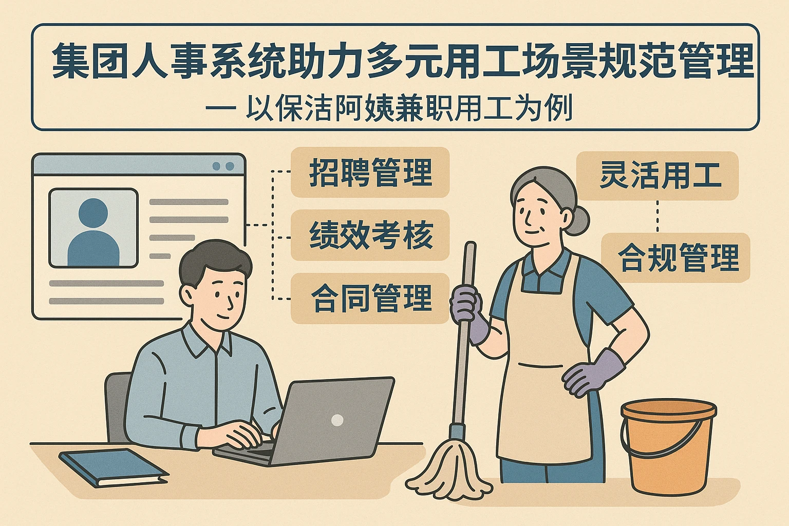 集团人事系统助力多元用工场景规范管理——以保洁阿姨兼职用工为例