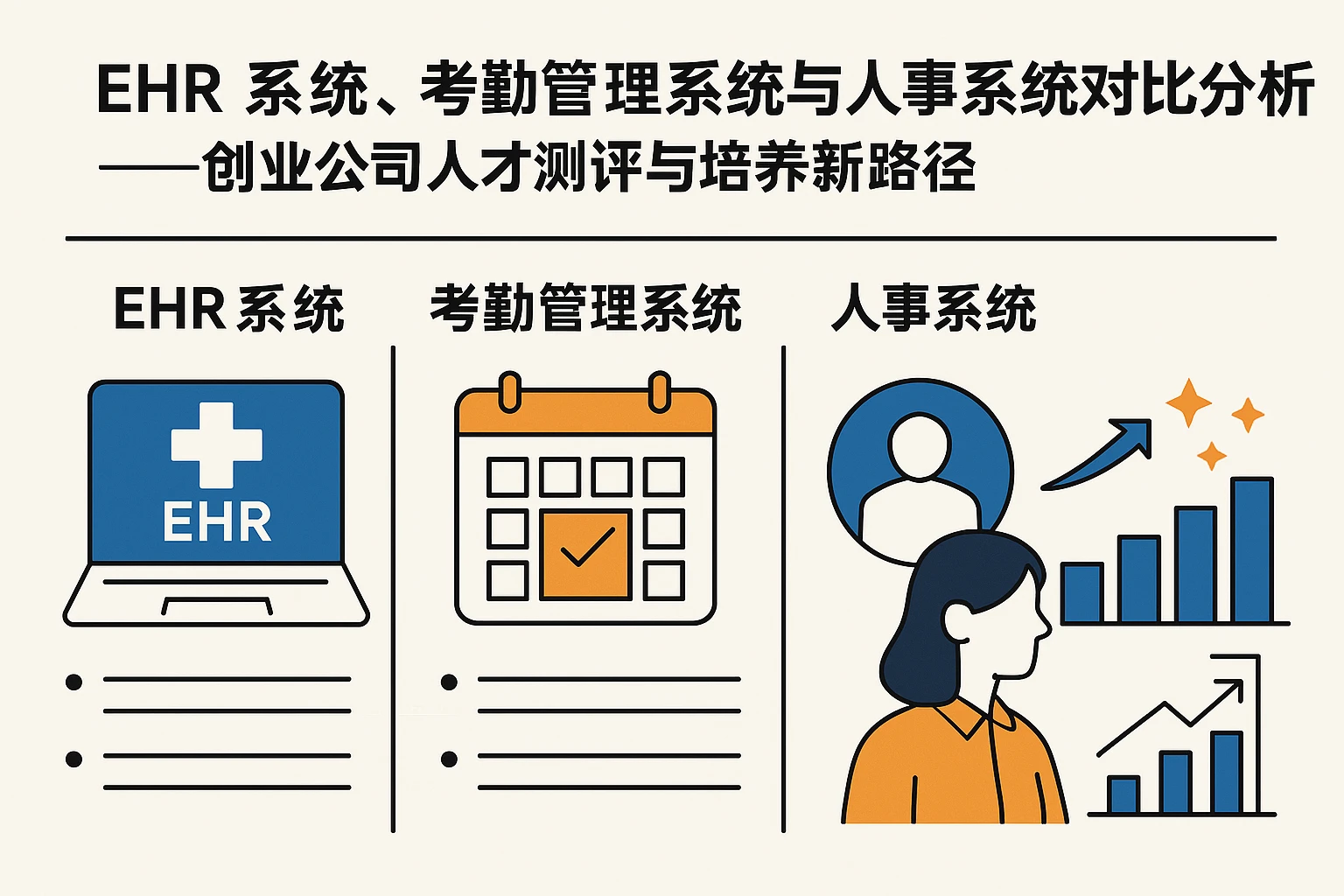 EHR系统、考勤管理系统与人事系统对比分析——创业公司人才测评与培养新路径
