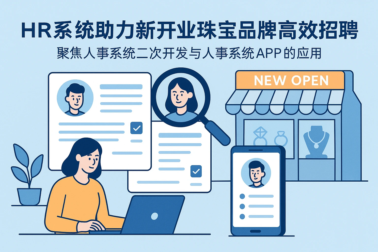 HR系统助力新开业珠宝品牌高效招聘——聚焦人事系统二次开发与人事系统APP的应用