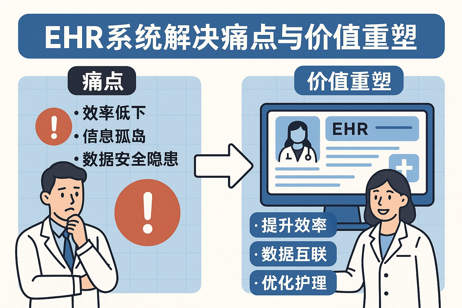 EHR系统解决痛点与价值重塑