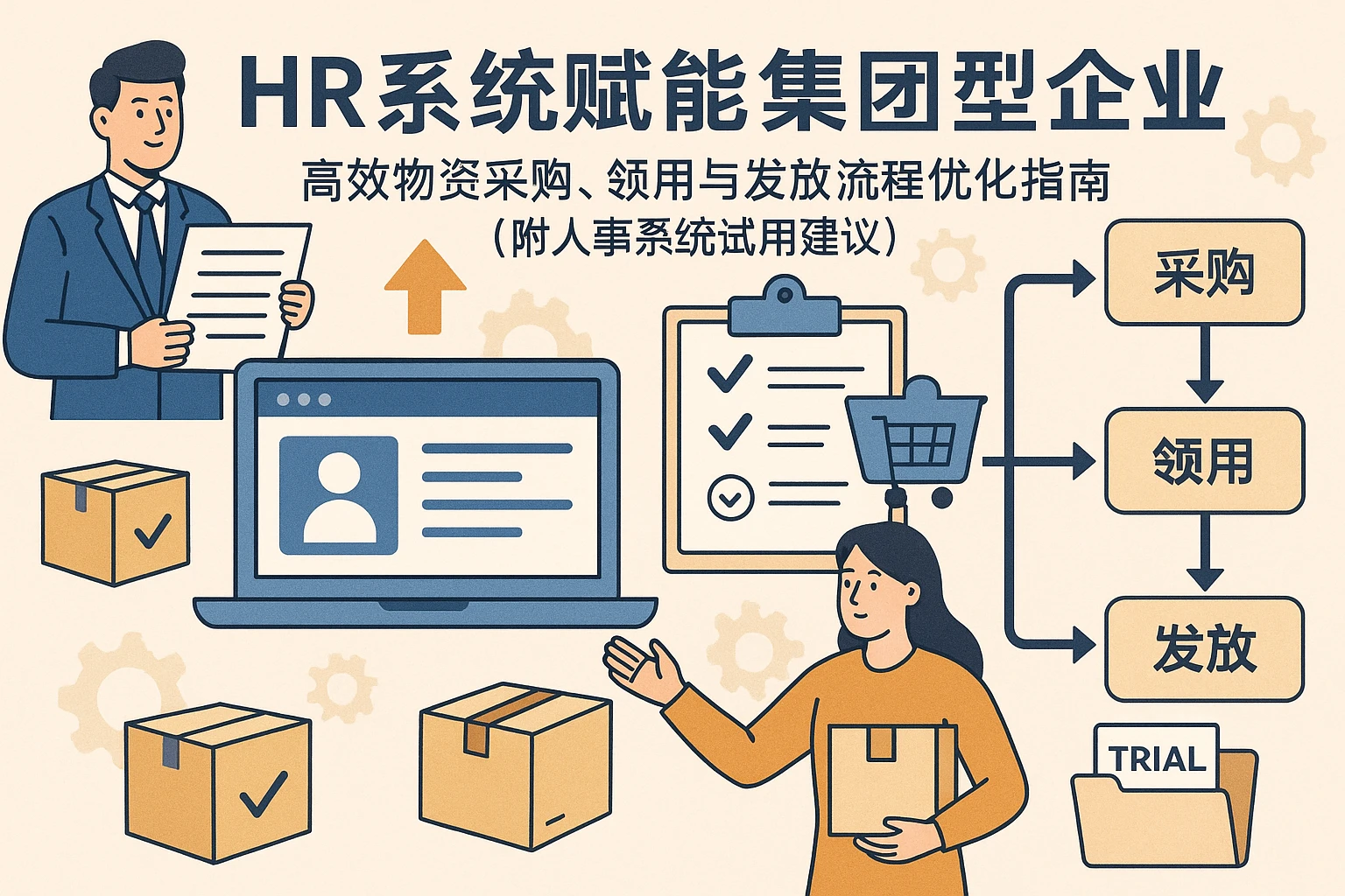 HR系统赋能集团型企业：高效物资采购、领用与发放流程优化指南（附人事系统试用建议）