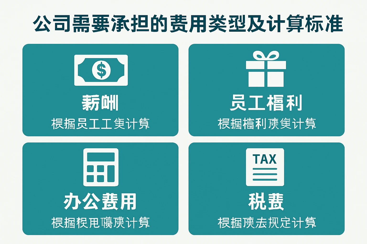 公司需要承担的费用类型及计算标准