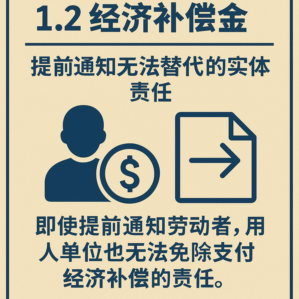 1.2 经济补偿金：提前通知无法替代的实体责任