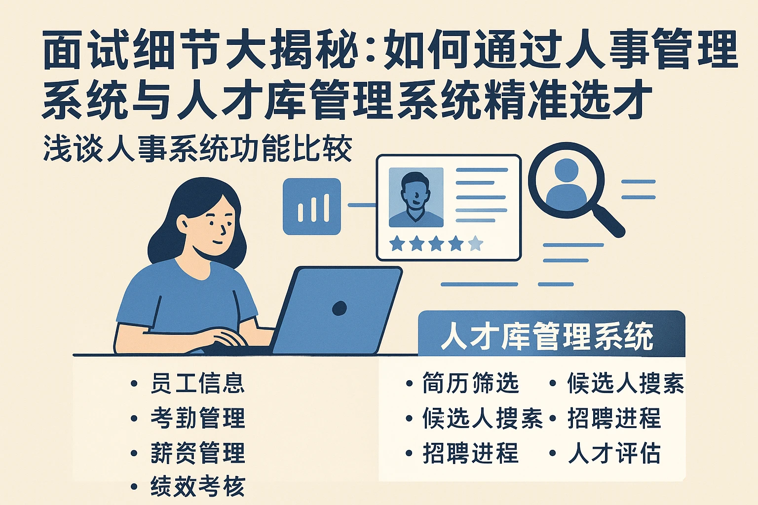 面试细节大揭秘:如何通过人事管理系统与人才库管理系统精准选才——浅谈人事系统功能比较