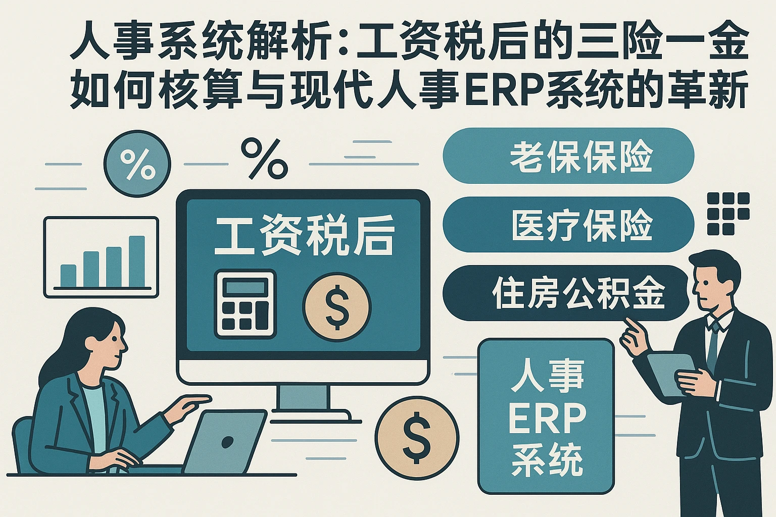 人事系统解析：工资税后的三险一金如何核算与现代人事ERP系统的革新