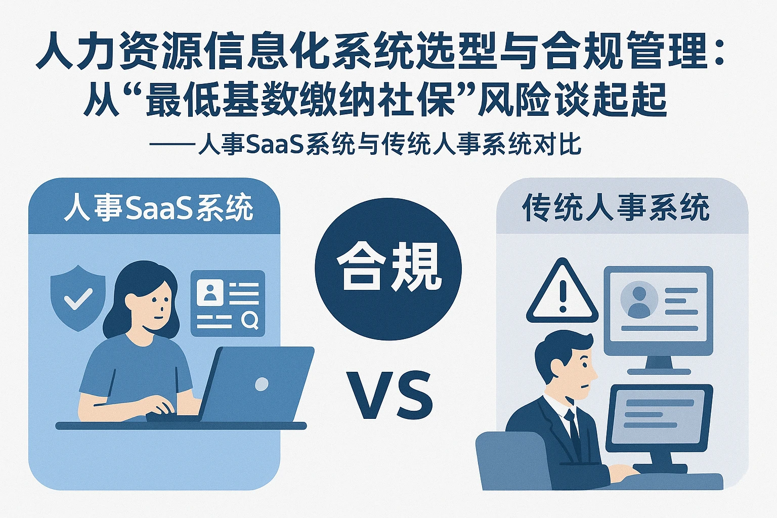 人力资源信息化系统选型与合规管理：从“最低基数缴纳社保”风险谈起——人事SaaS系统与传统人事系统对比