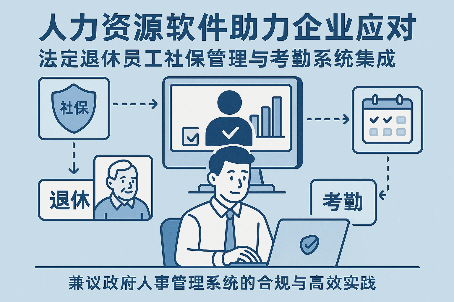 人力资源软件助力企业应对法定退休员工社保管理与考勤系统集成——兼议政府人事管理系统的合规与高效实践