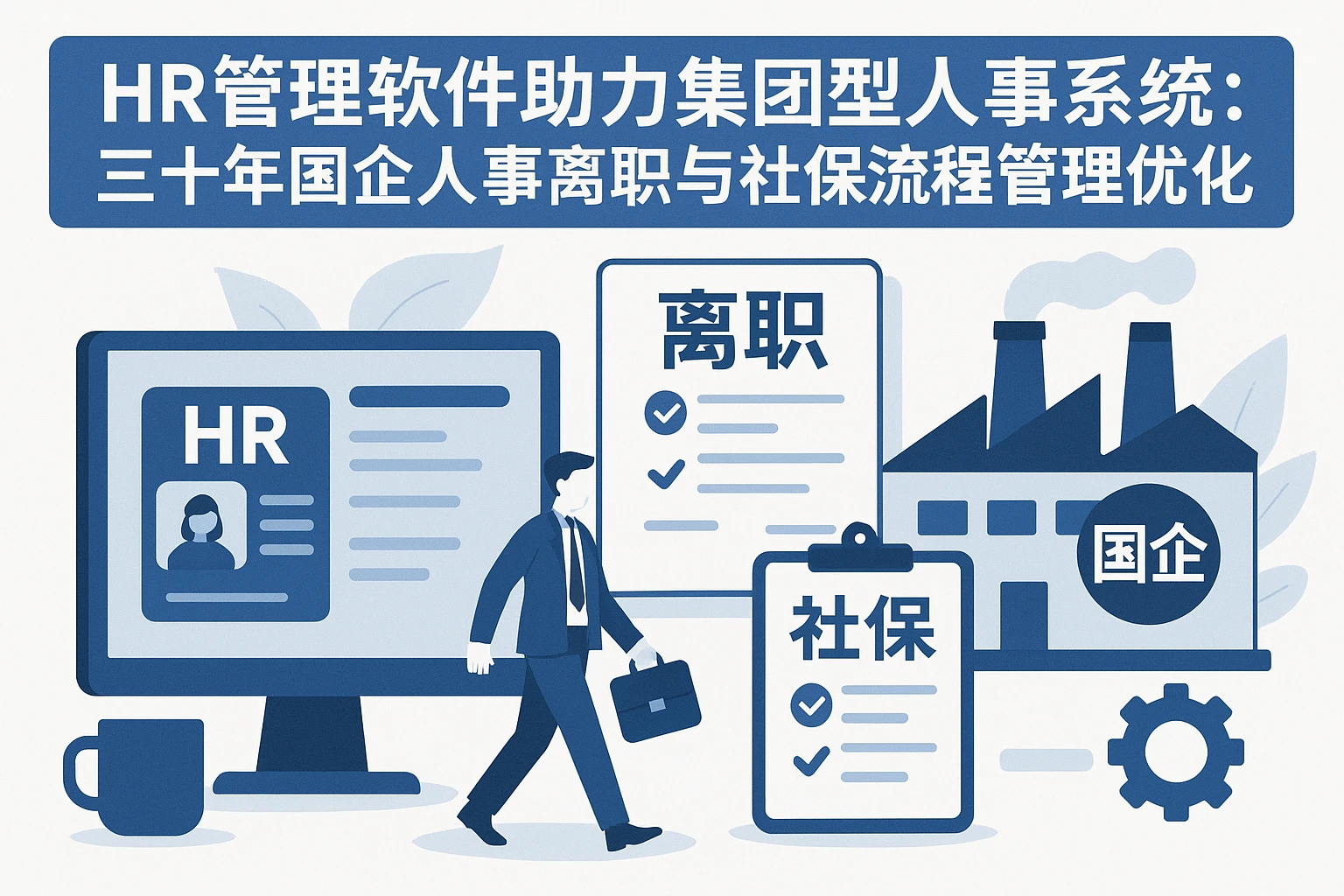 HR管理软件助力集团型人事系统：三十年国企人事离职与社保流程管理优化