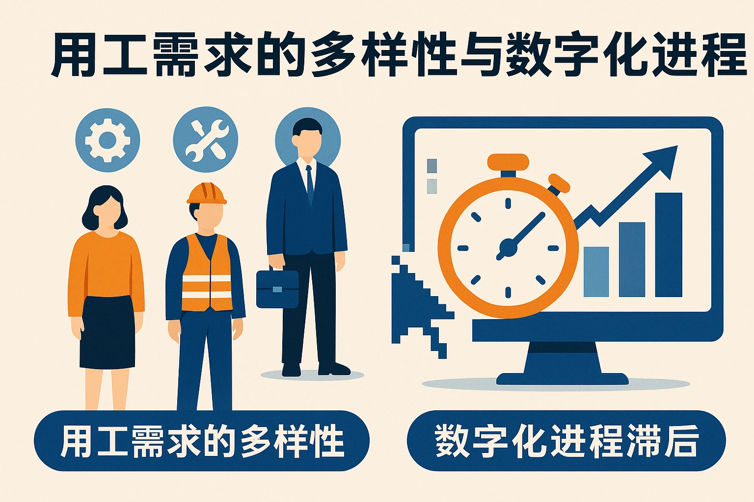 用工需求的多样性与数字化进程滞后