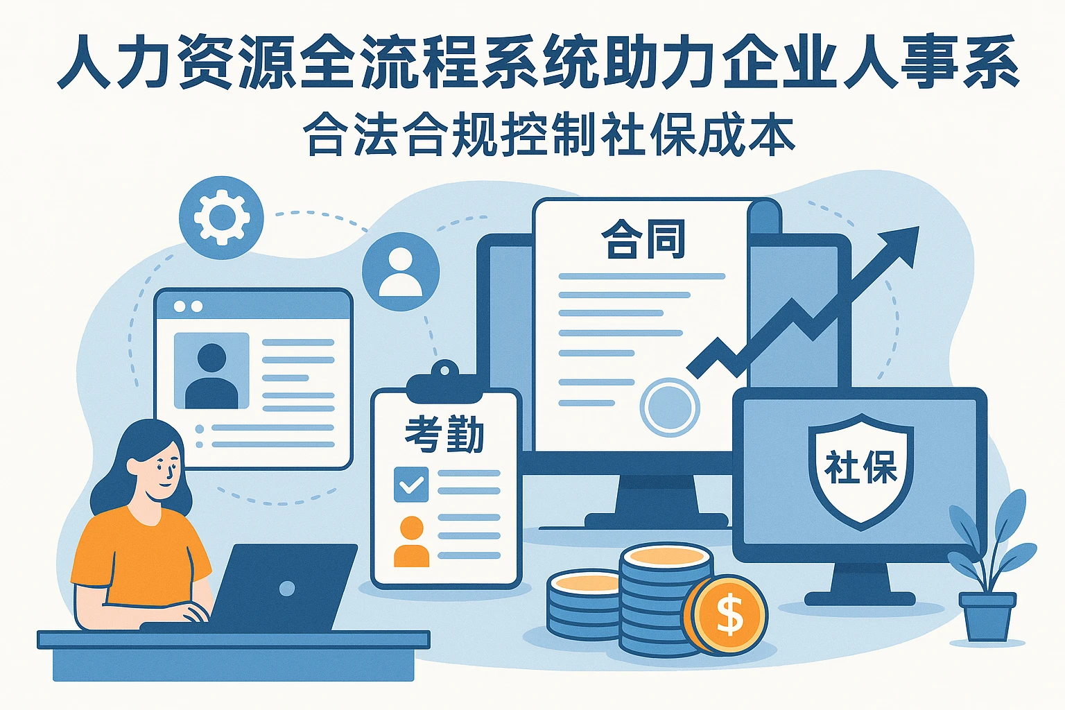 人力资源全流程系统助力企业人事系统升级，合法合规控制社保成本