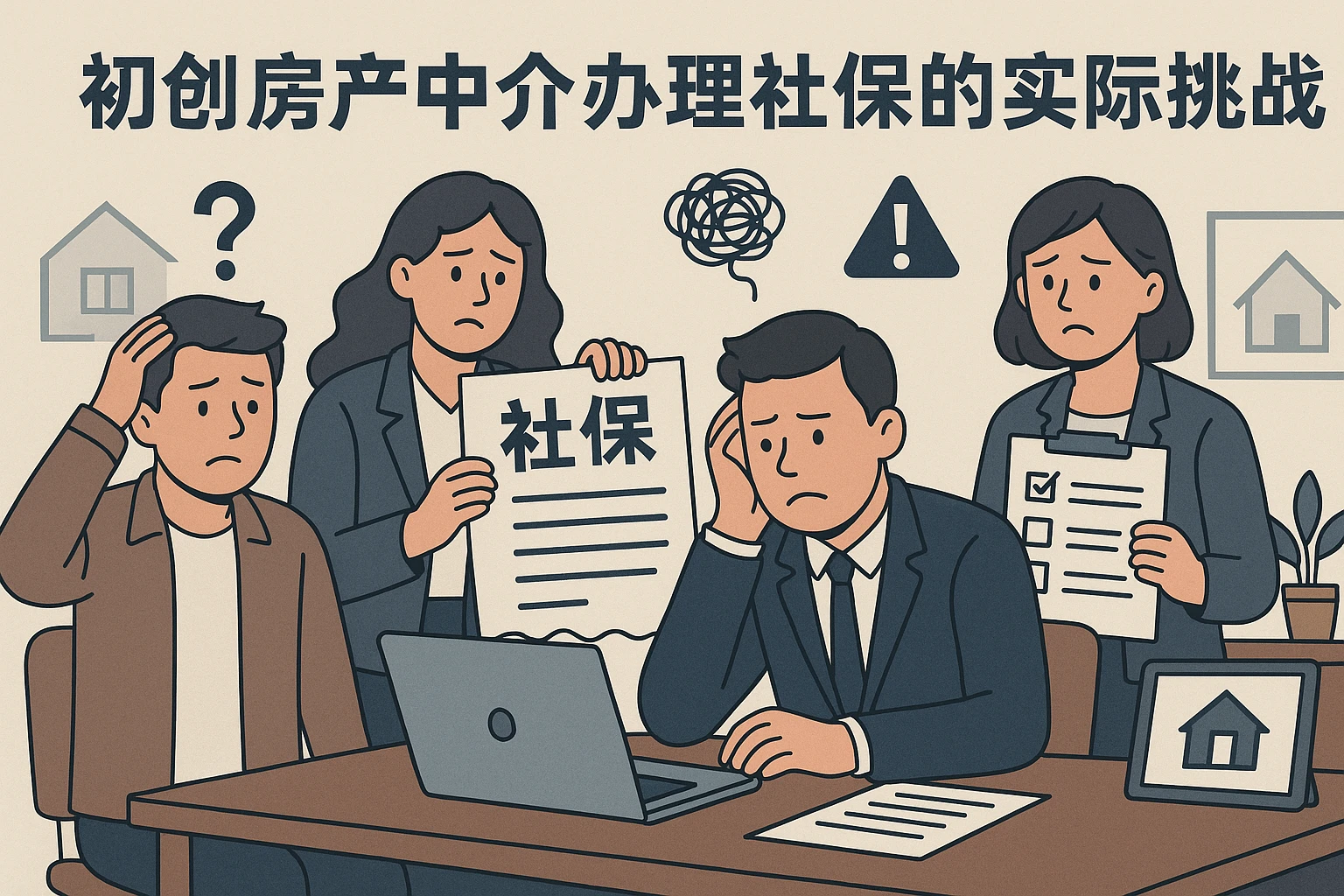 初创房产中介办理社保的实际挑战