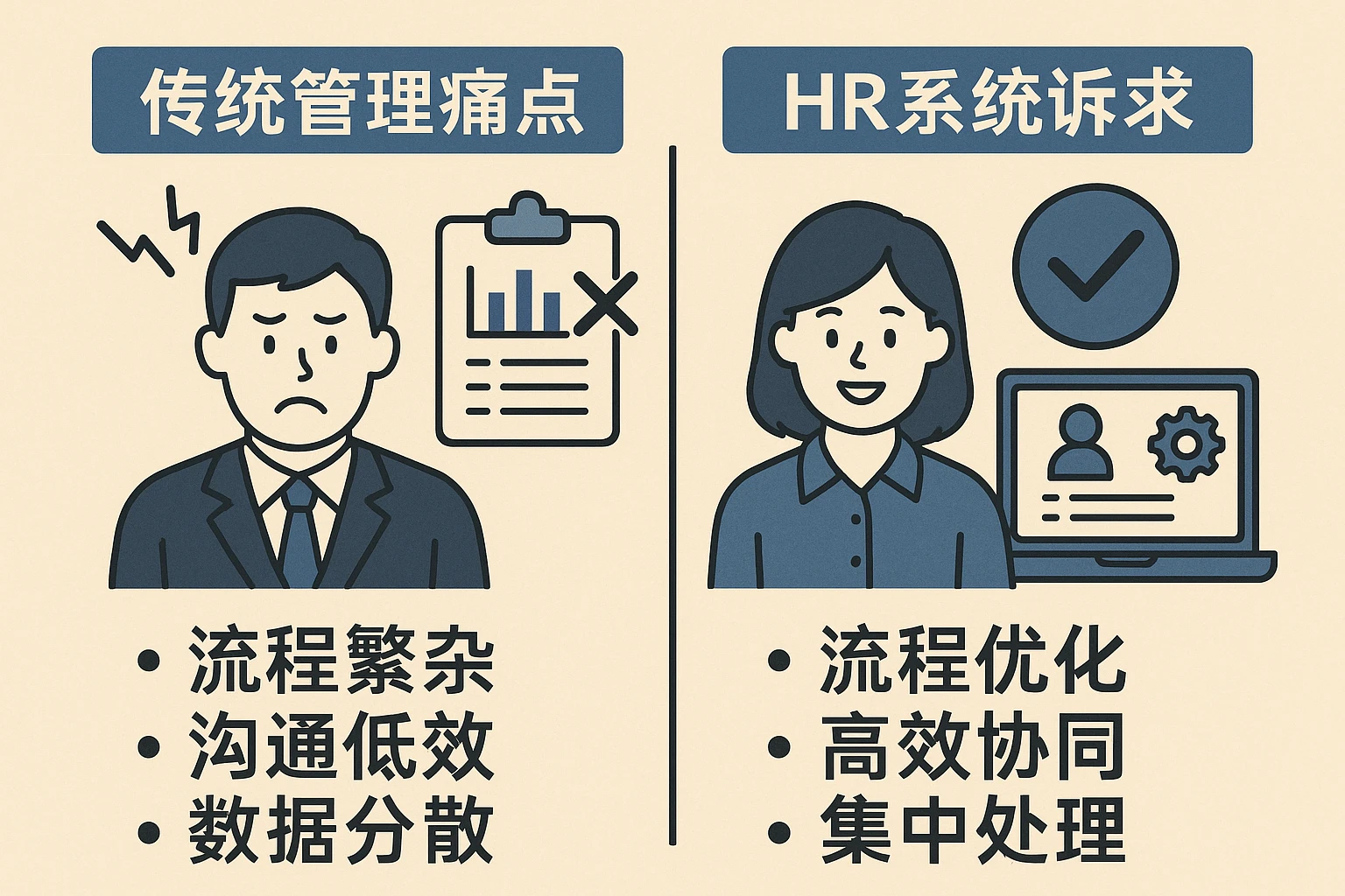 传统管理痛点与HR系统诉求