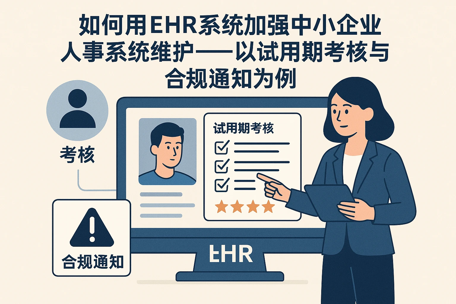 如何用EHR系统加强中小企业人事系统维护——以试用期考核与合规通知为例