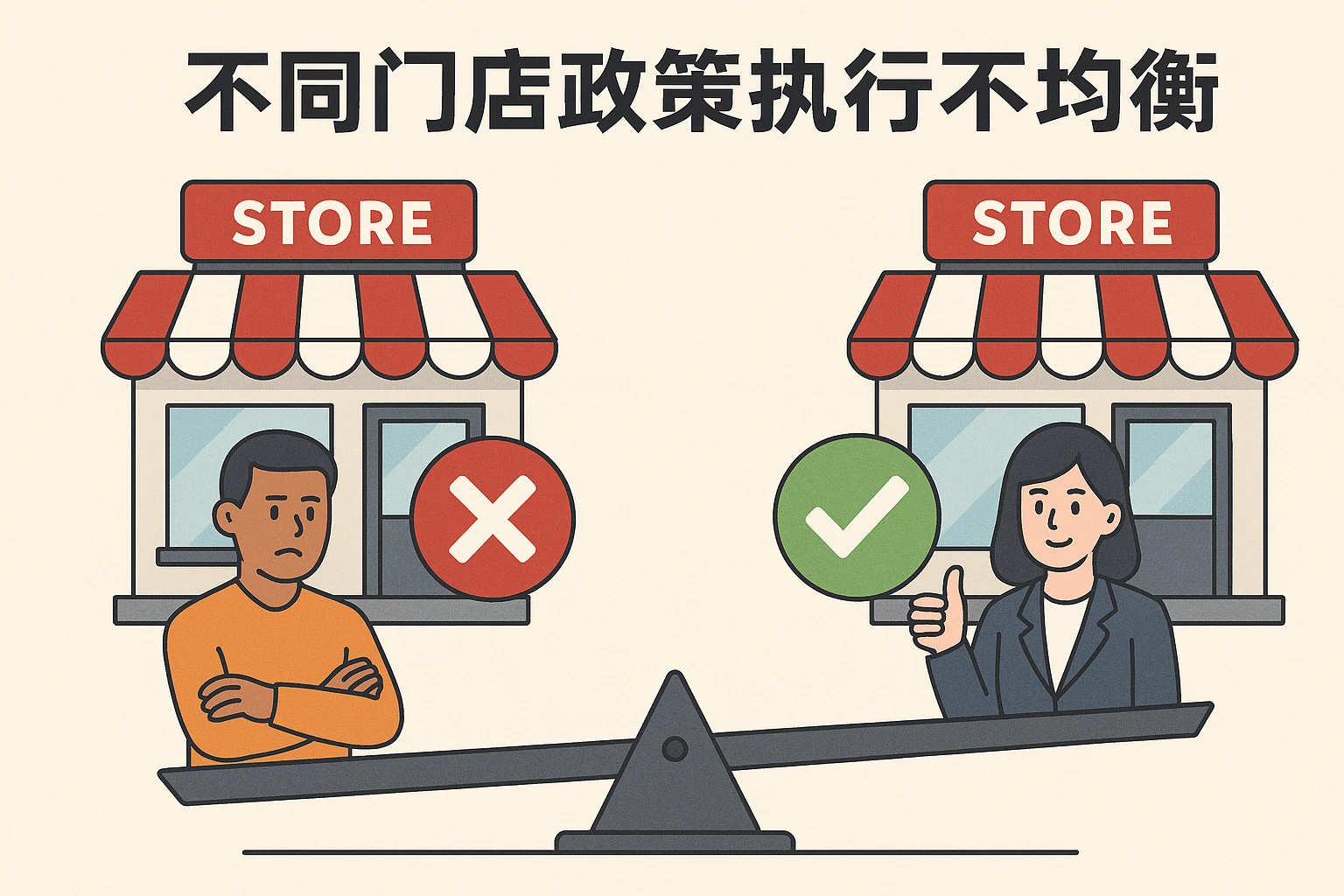 不同门店政策执行不均衡