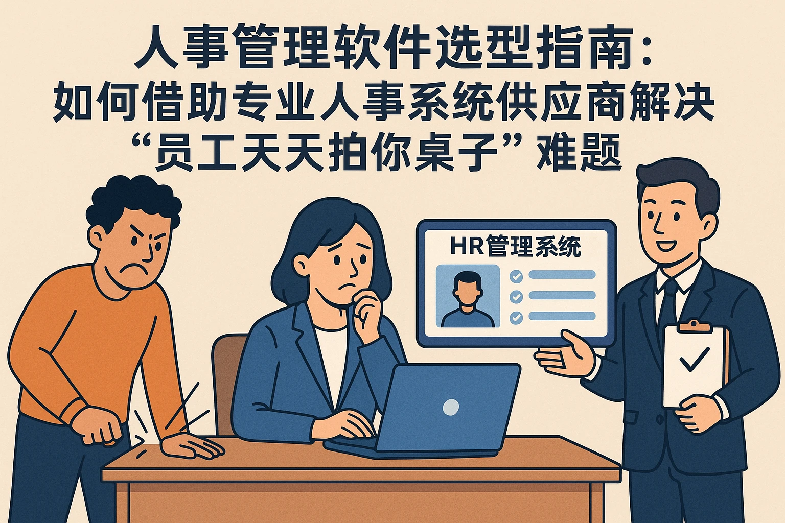 人事管理软件选型指南：如何借助专业人事系统供应商解决“员工天天拍你桌子”难题