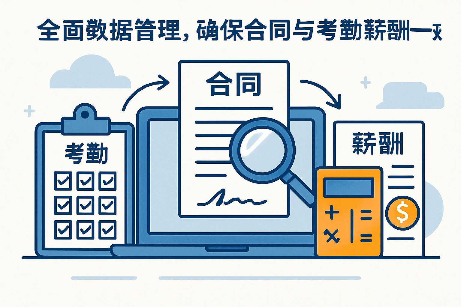 全面数据管理，确保合同与考勤薪酬一致