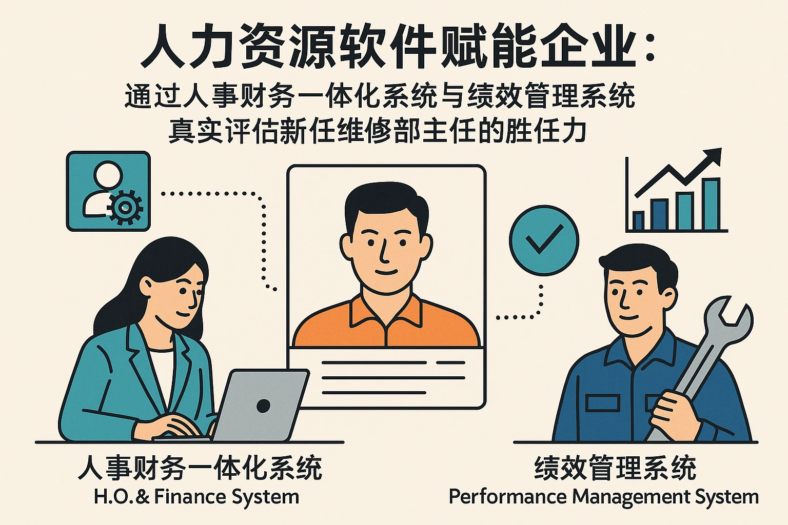 人力资源软件赋能企业：通过人事财务一体化系统与绩效管理系统，真实评估新任维修部主任的胜任力