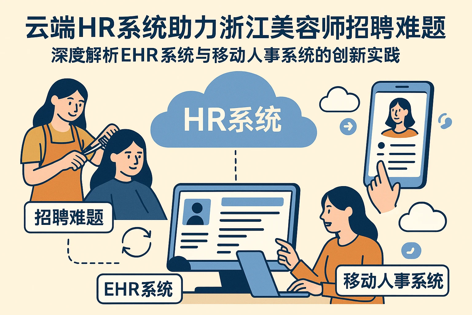 云端HR系统助力浙江美容师招聘难题：深度解析EHR系统与移动人事系统的创新实践