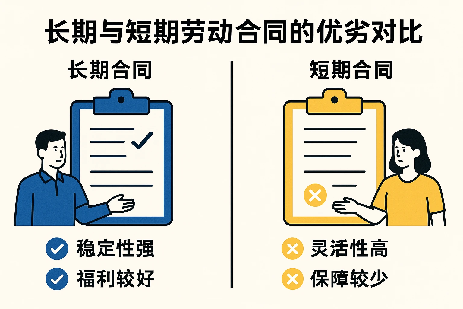 长期与短期劳动合同的优劣对比