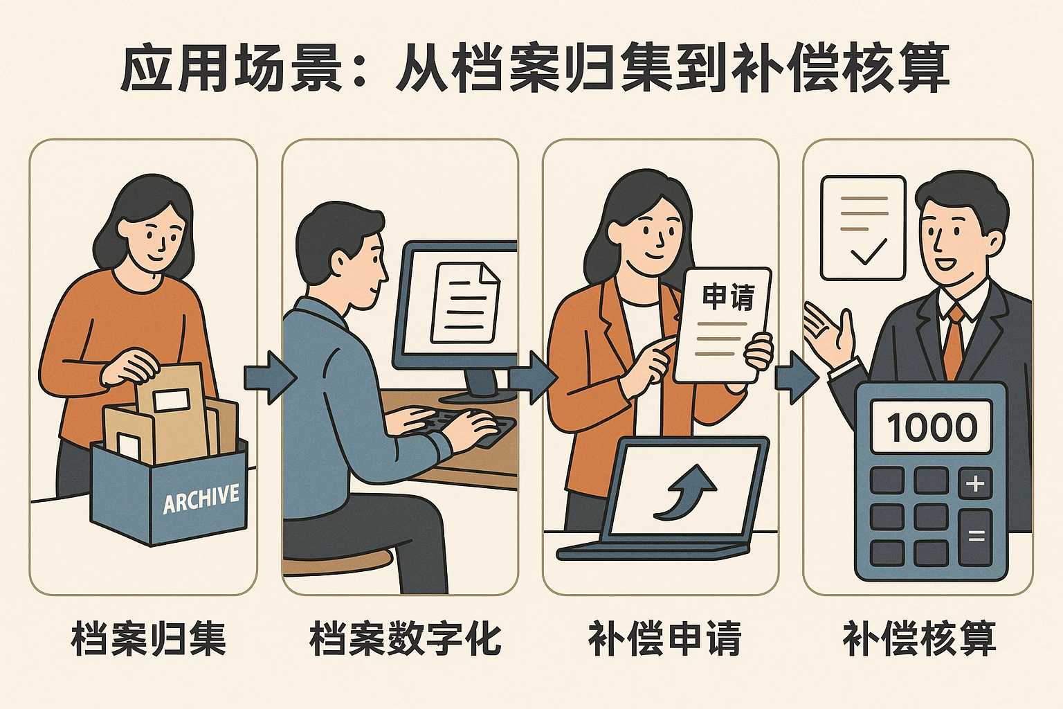 应用场景：从档案归集到补偿核算