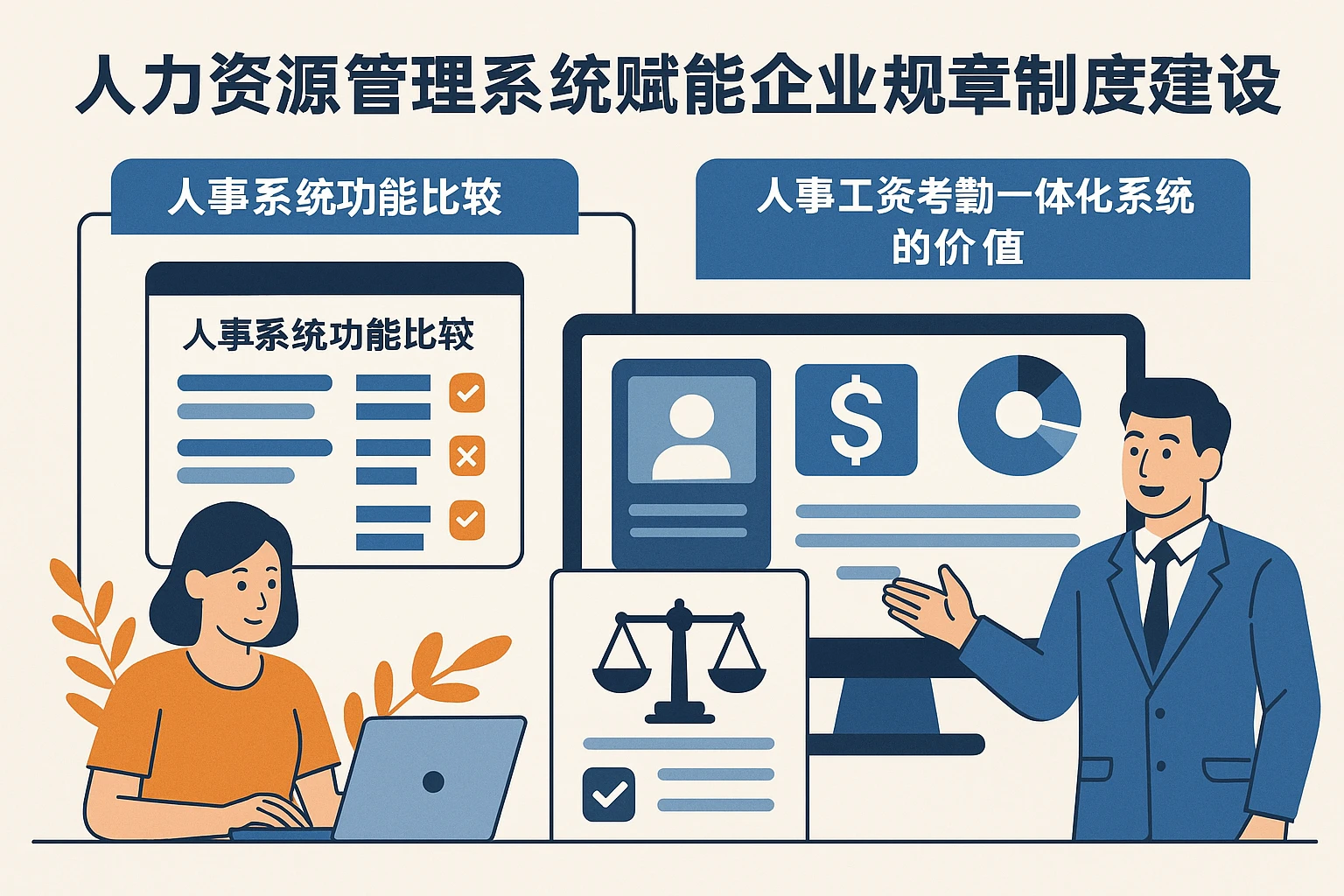 人力资源管理系统赋能企业规章制度建设：人事系统功能比较与人事工资考勤一体化系统的价值