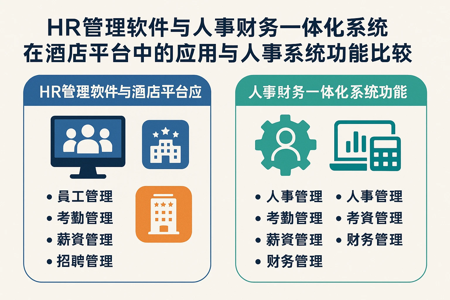 HR管理软件与人事财务一体化系统在酒店平台中的应用与人事系统功能比较