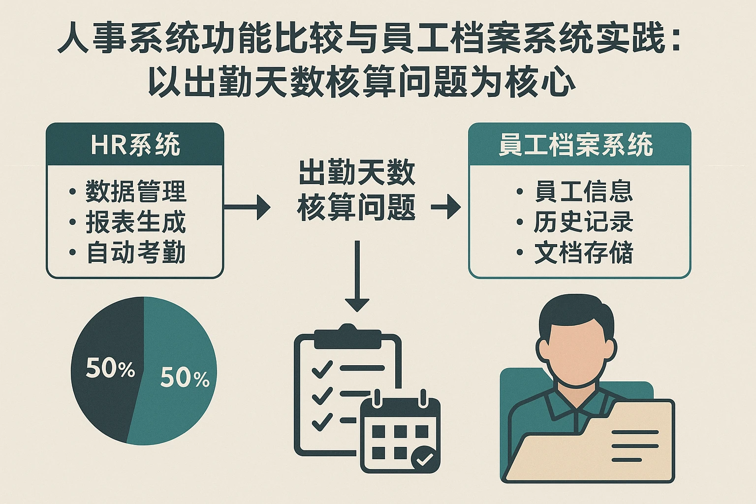 人事系统功能比较与员工档案系统实践：以出勤天数核算问题为核心