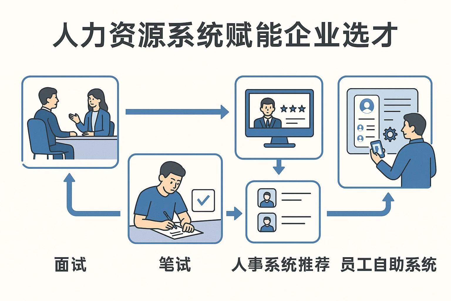 人力资源系统赋能企业选才 —— 从面试、笔试到人事系统推荐与员工自助系统的全流程解析