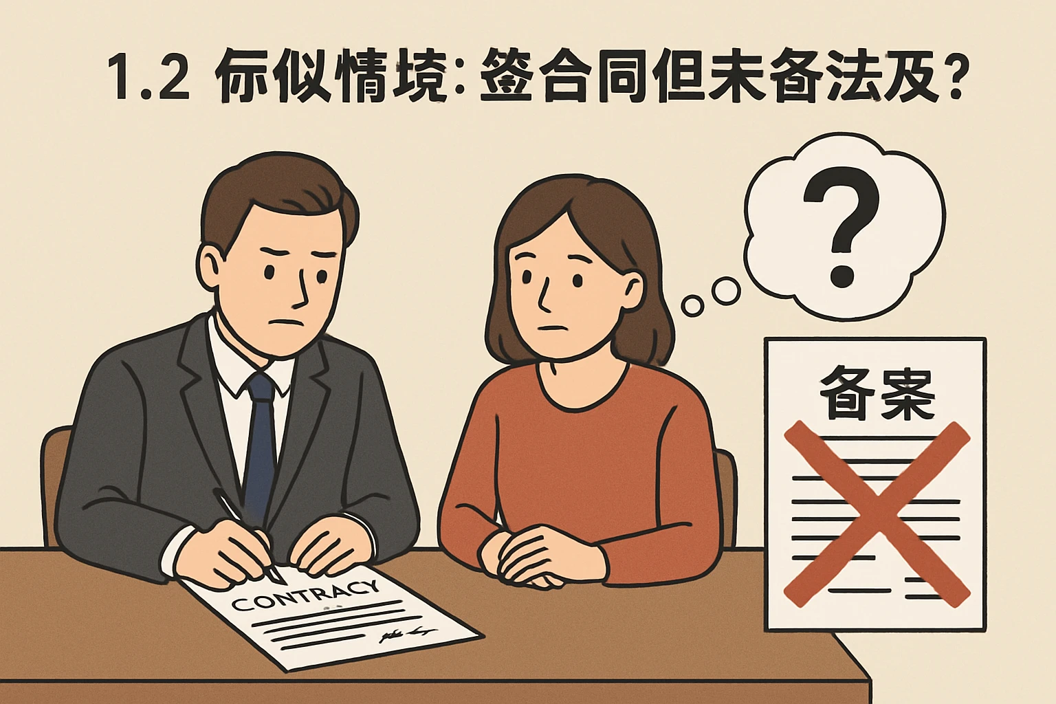 1.2 示例情境：签合同但未备案是否合法？