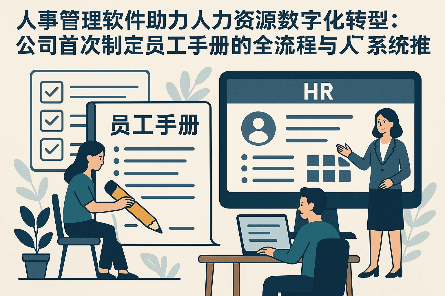 人事管理软件助力人力资源数字化转型：公司首次制定员工手册的全流程与人事系统推荐