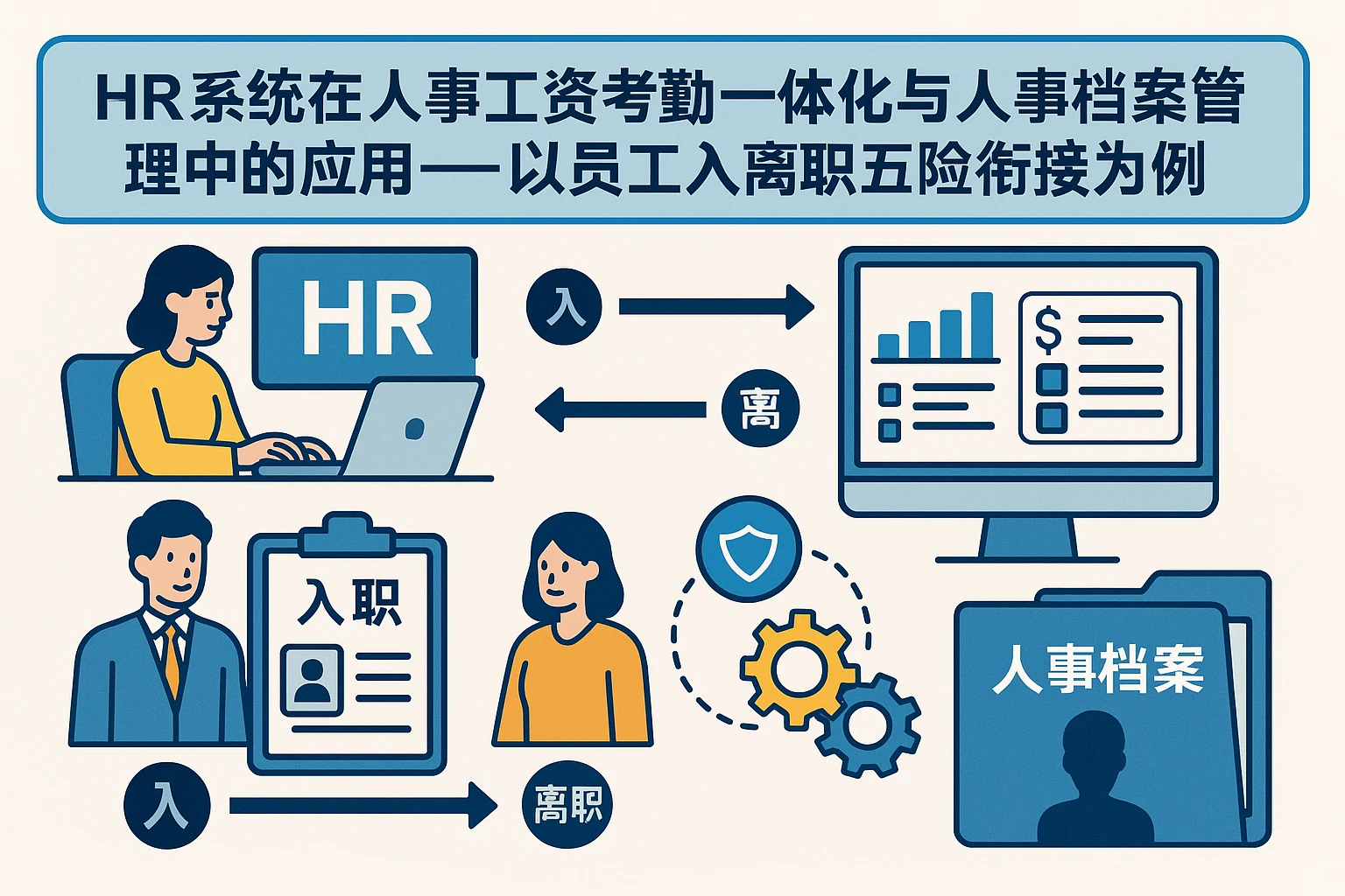HR系统在人事工资考勤一体化与人事档案管理中的应用——以员工入离职五险衔接为例