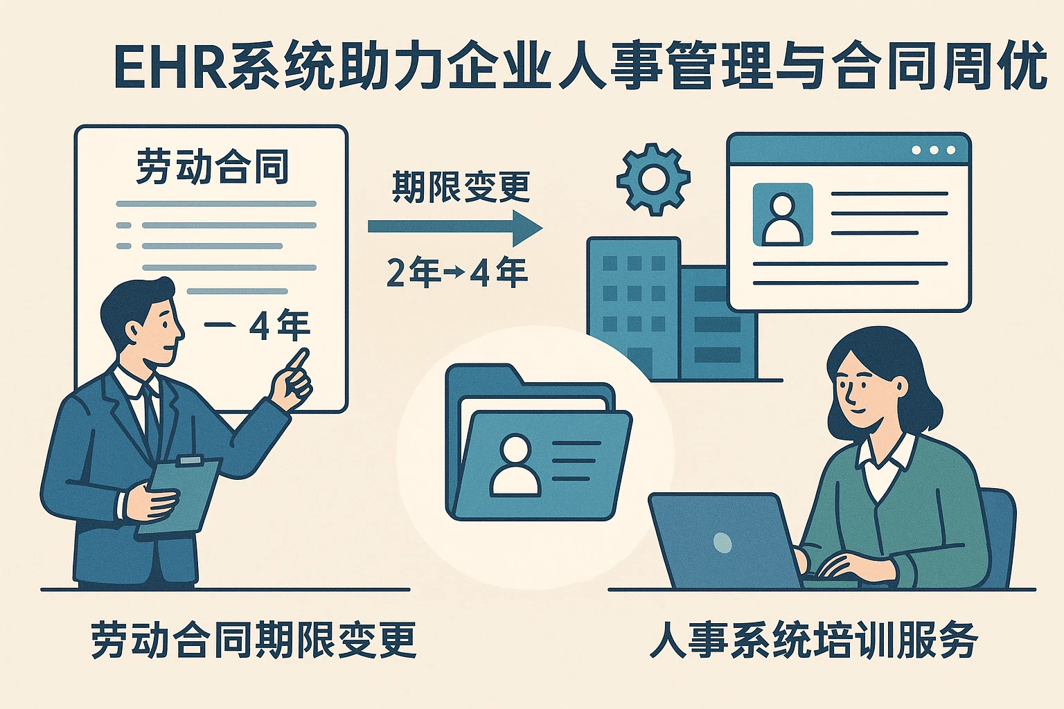 EHR系统助力企业人事管理与合同周期优化——聚焦劳动合同期限变更与人事系统培训服务