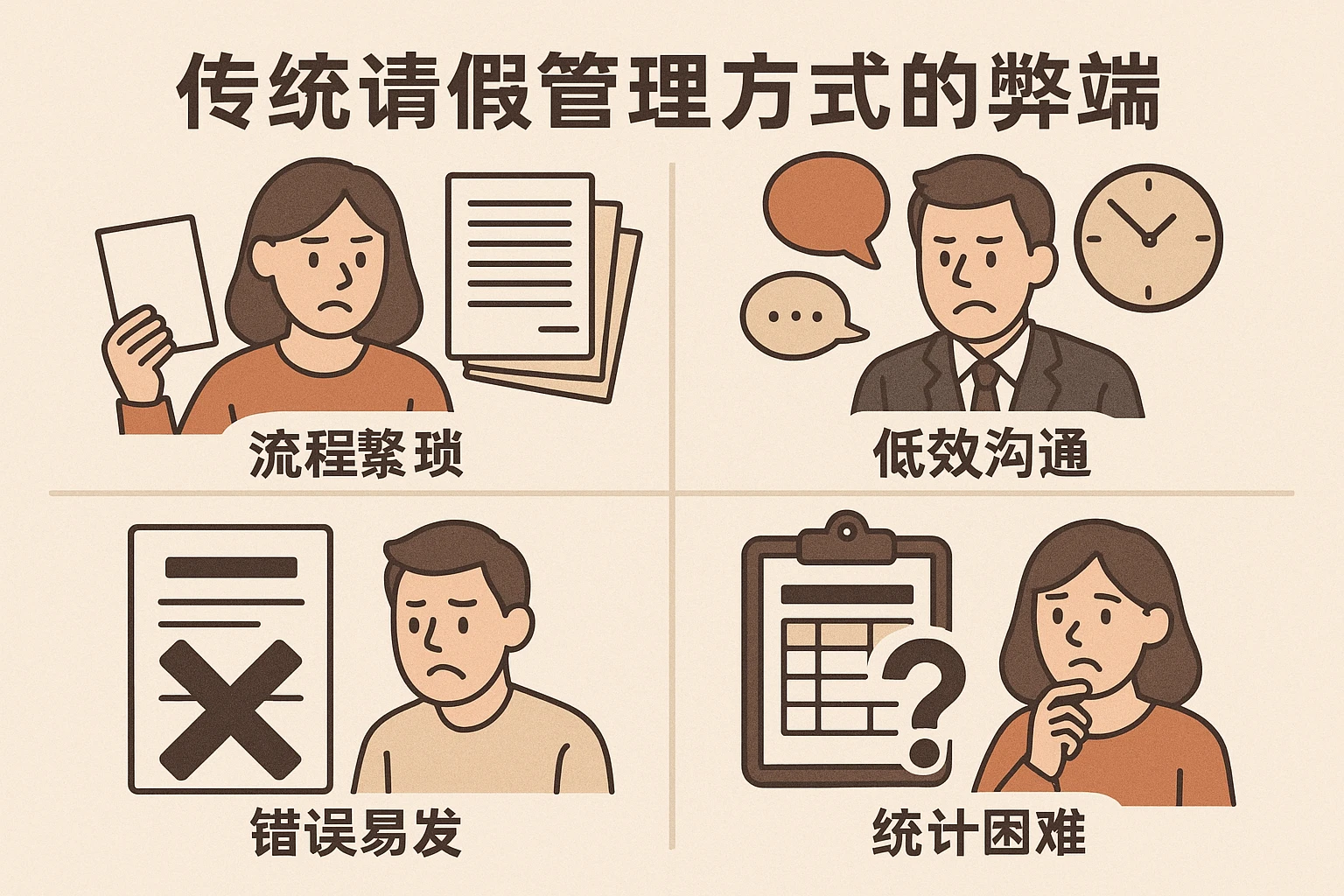 传统请假管理方式的弊端
